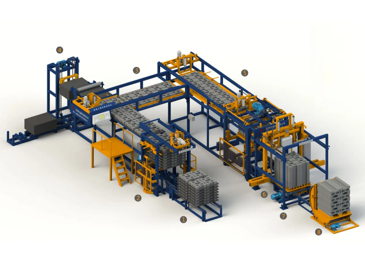 Паллетизатор для бетонных блоков — U-образная модель-t (3)
